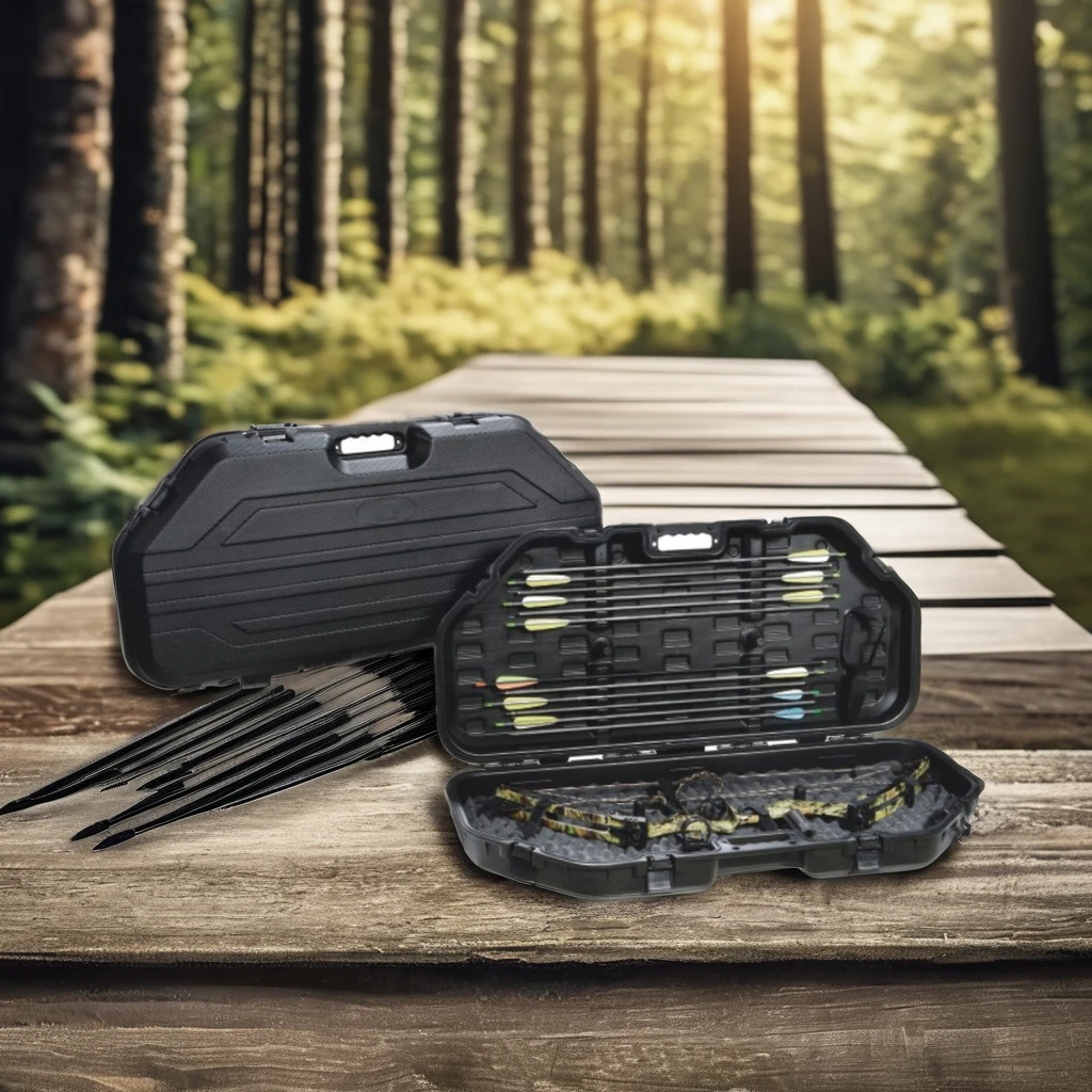 Hunting Archery Compound Bow with Plastic Feather Hard Bow and Arrow Case for Shooting