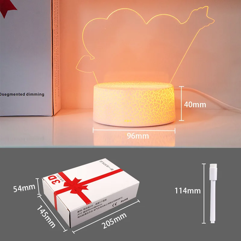 DIY luminous led message note board night light transparent notice acrylic dry erase writing board stand light with led lamp