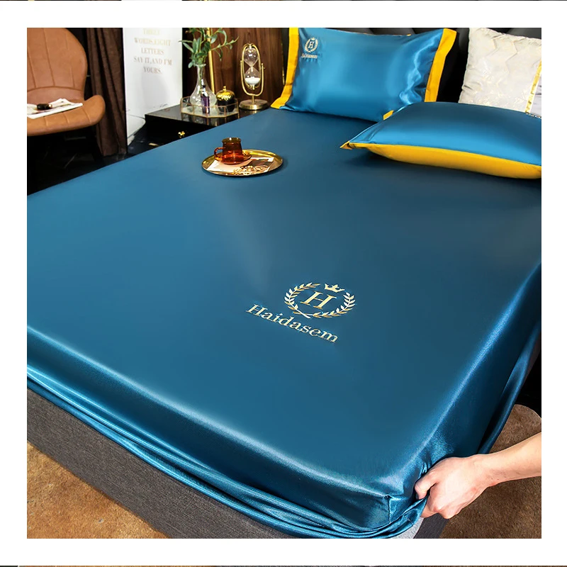 Охлаждающий матрас Комплект постельного белья дышащее нескользящее Королевский двойной одиночный ледяной шелк имитация шелка постельное белье покрывало