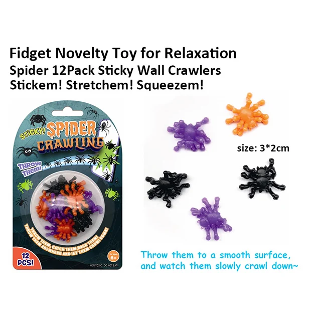 Stretchy Wall Crawler Tumbler Halloween Sticky On The Wall Animal Sticky Spider Toy