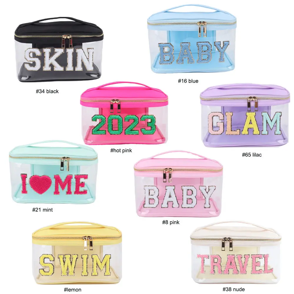 Rts Beach Summer Waterproof Tote Pvc Cosmetic Bag For Women Clear Toiletry Hanging Travel Toiletry Bag Travel Bag For Toiletries
