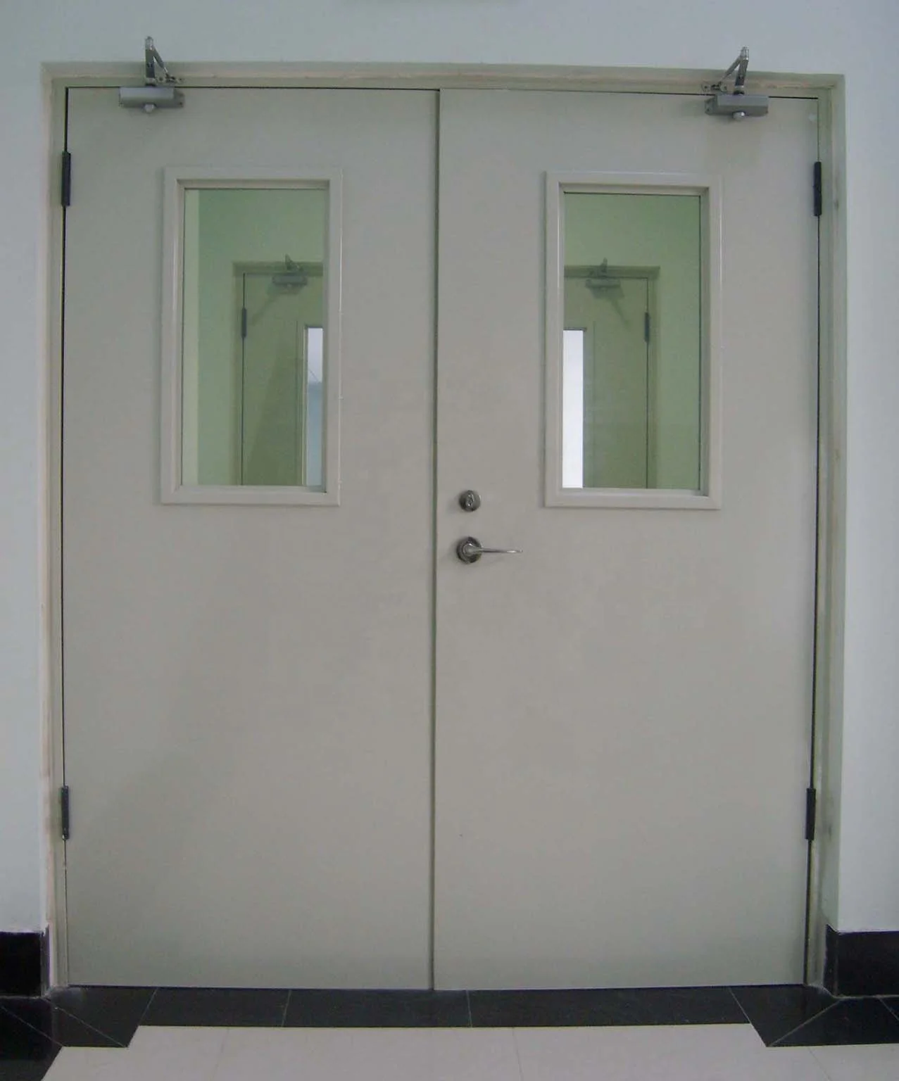 Double swing fire rated stainless steel Exit security entrance door
