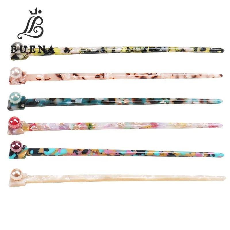 Acetate Hair Sticks Chopsticks 6.9 Inch Tortoiseshell Hair Pins Hair Accessories for Women and Girls