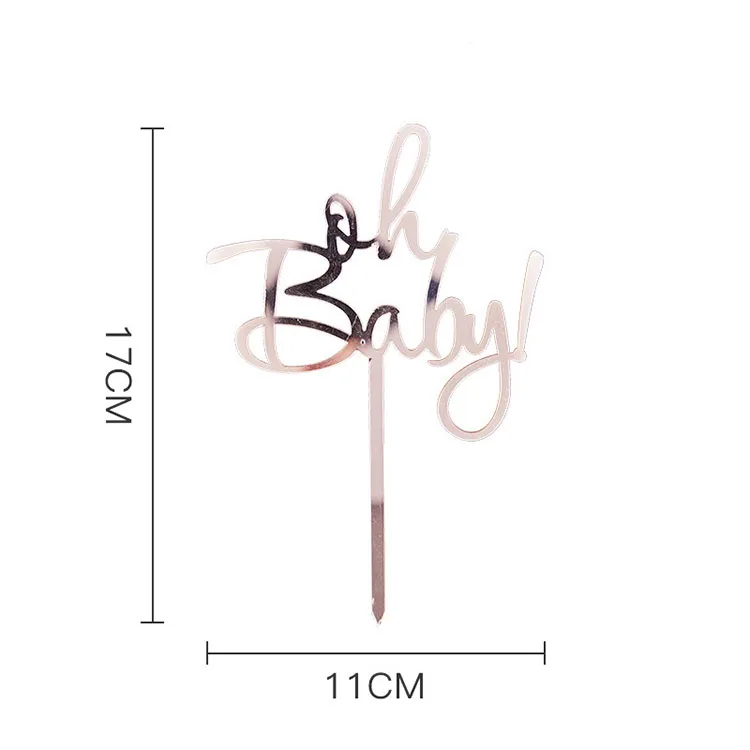 OH Baby Acrylic Birthday Cake Topper for Boy And Girls Baby Shower Decoration Kid Children Happy Birthday Cake Topper