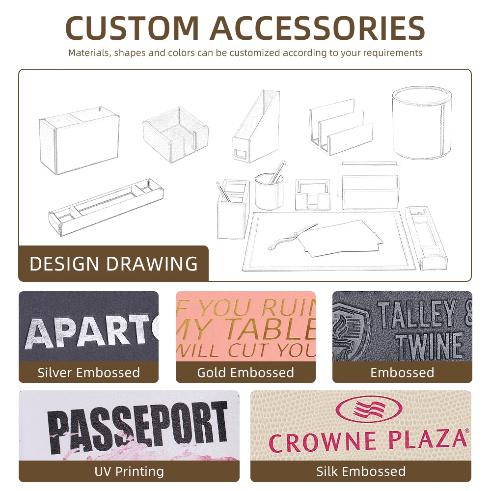 Personalized Crystal Office Desk Sets For Gift Table Decor Items Office Stationary