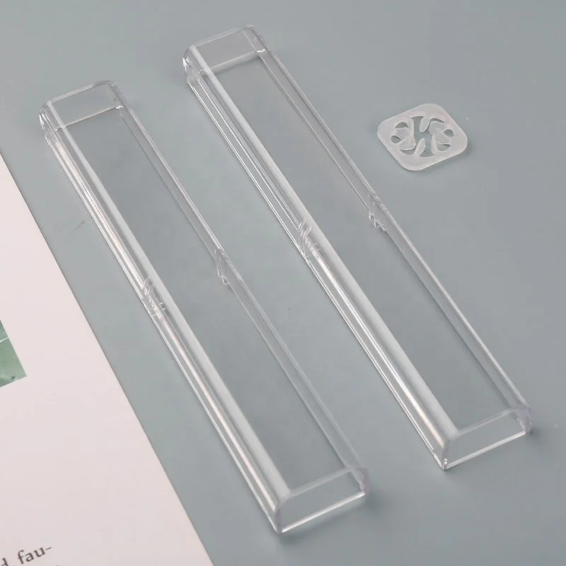 Custom cheap promotional logo pen plastic Quartet case transparent Gift Box set packaging box