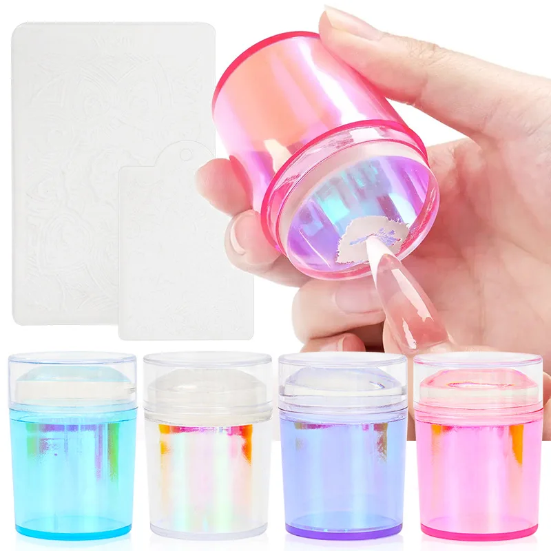 Hot Sell Silicone French Nail Art Stamping Kit For Manicure Plate Stamp Polish Stencil Template Seal Stamper For Salon Art