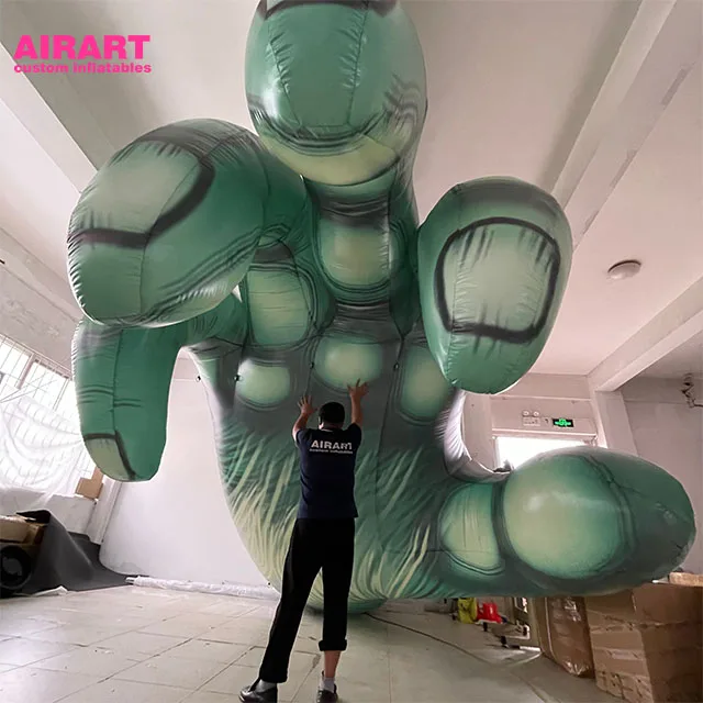 White inflatable skull hand decoration, inflatable white hand for indoor hanging on Halloween