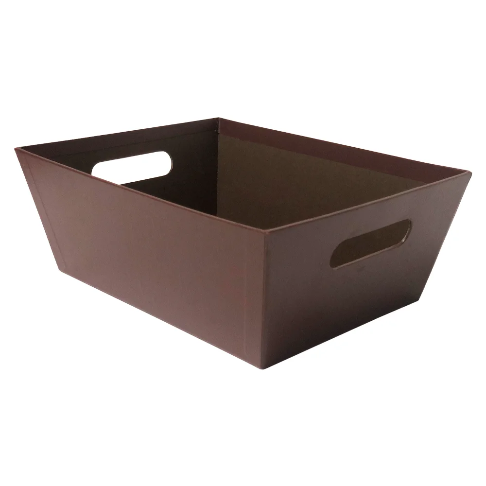 Custom Large Red wine Colored Heavy Cardboard Empty Hamper Basket Trays With Handles For Men