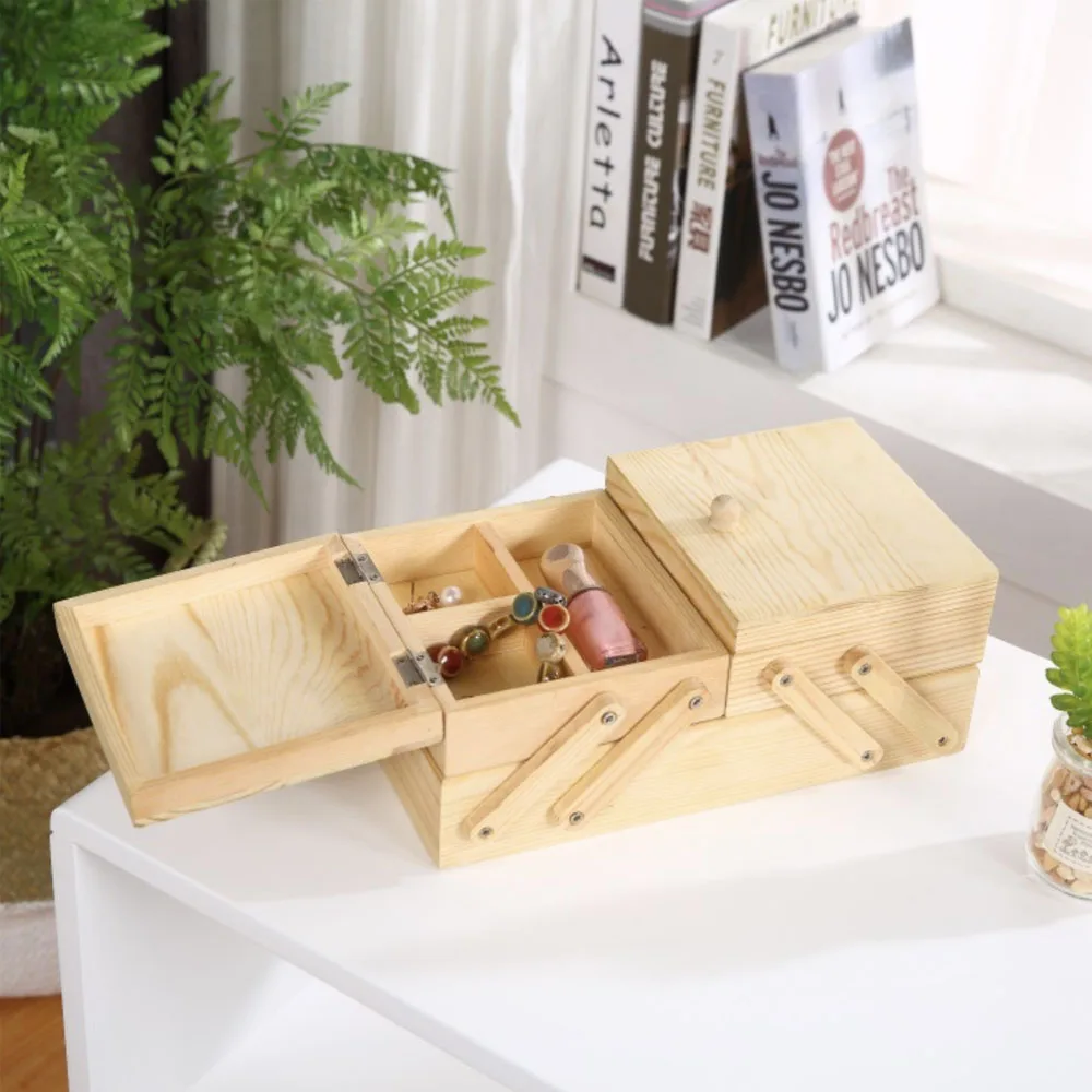 Home Decoration Custom Logo Storage Jewelry Wooden Gift Box With Light And Handy