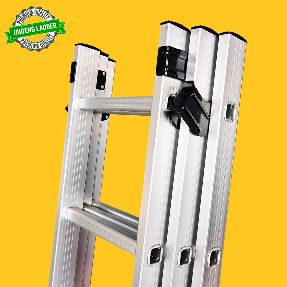 
3 Section Aluminum Foldable Combination Extension Ladder 3x6 3x7 3x8 3x9 3x10 3x11 3x12 3x13 3x14 Steps 