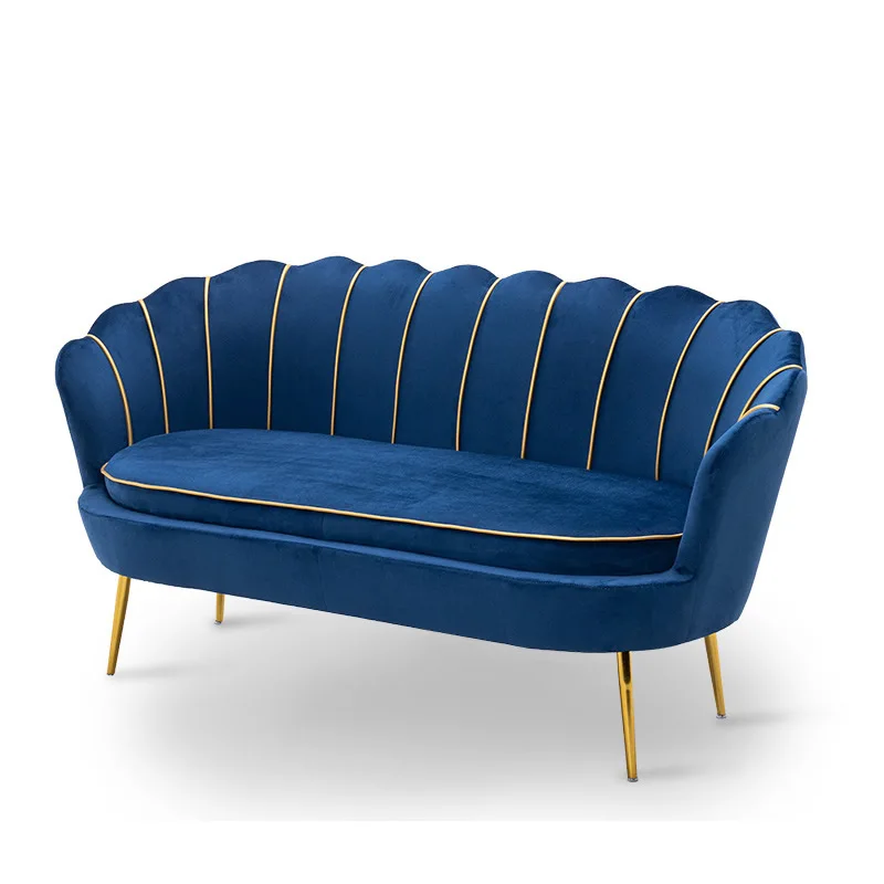 Factory custom pink gold trim morden luxury velvet fabric lounge recliner 2 or 3 seater couch living room sofa