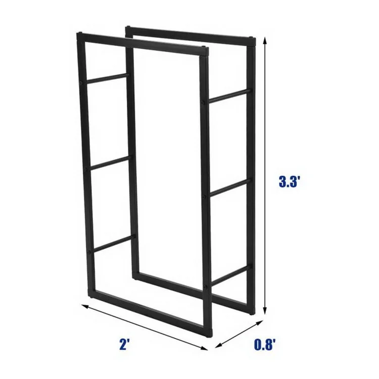 Firewood Rack Outdoor Metal Storage Holder & Rack Firewood Rack Free Standing Firewood Storage Organizer Indoor