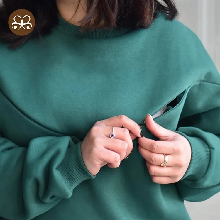 Тяжелый пуловер для кормления грудью большие размеры джемпер с круглым вырезом