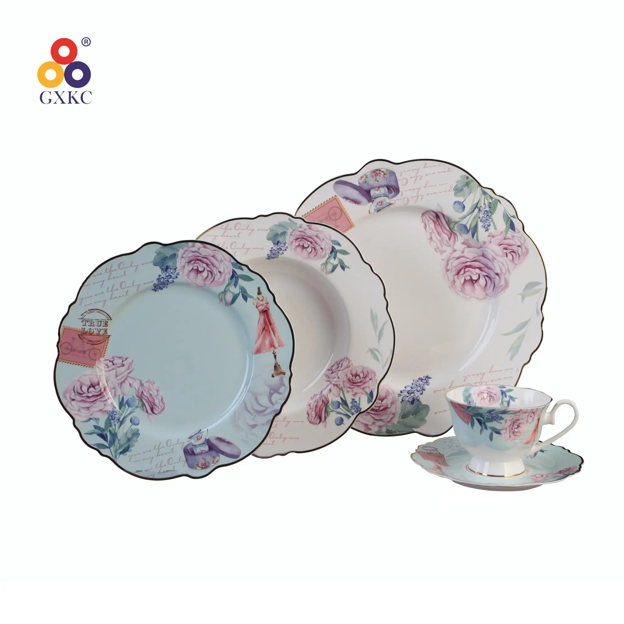 GXKC ресторан цветочный фарфор Новый Костяной Китай десерт суши тарелка