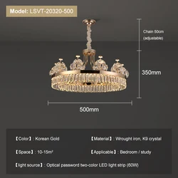 Morden Luxury Gold Decoration Villa Hotel Lobby Crystal Led Ceiling Chandeliers Pendant Light