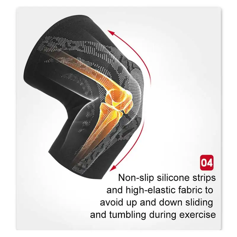 1PCS Compression Knee Support Sleeve Protector Elastic Kneepad Brace Springs gym Sports Unisex OEM Customized