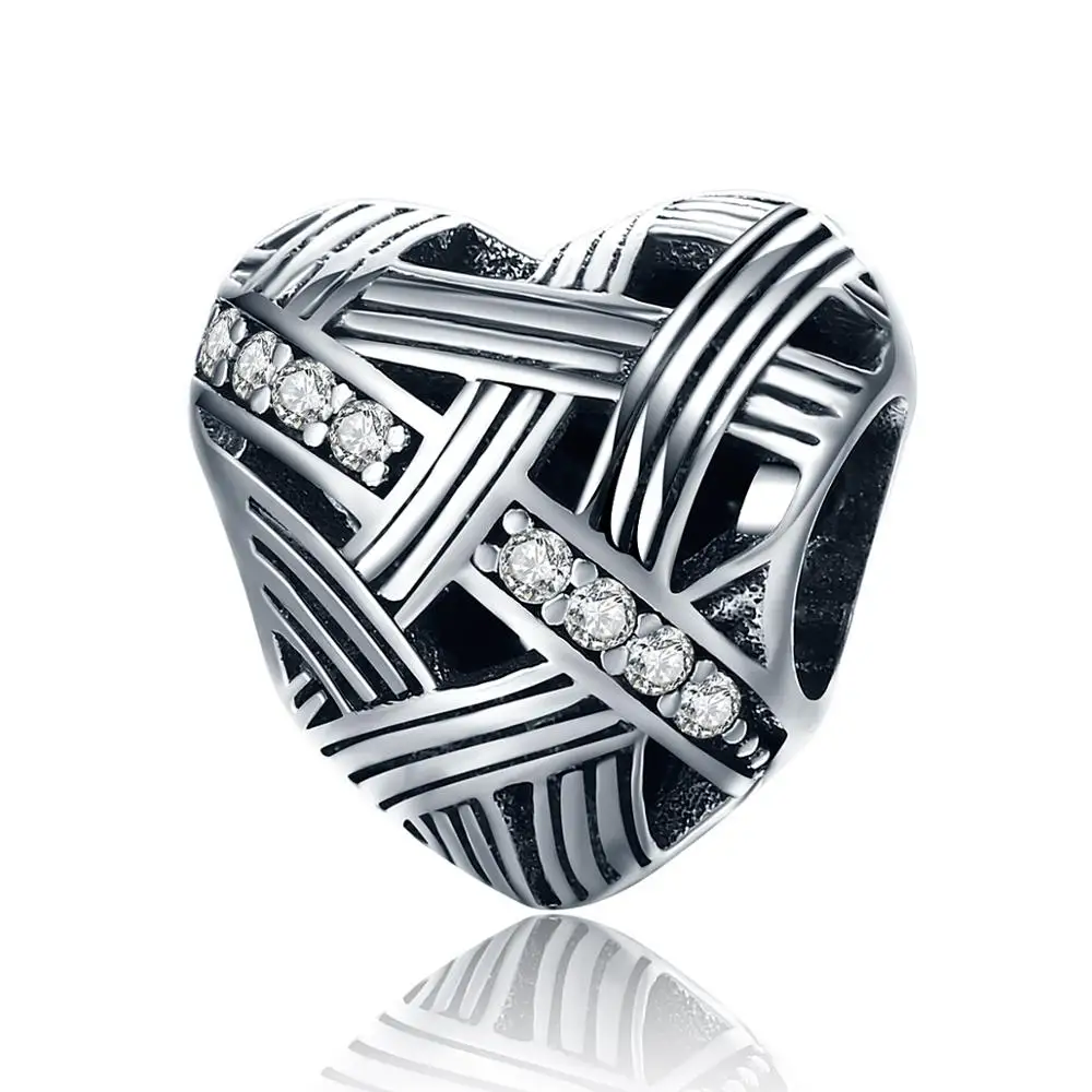 
china best selling product Custom jewelry 925 sterling silver fashion heart cz jewelry metal charm 