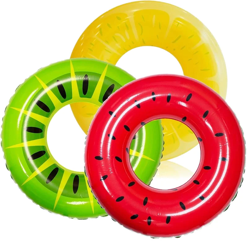 Cheap low price durable factory price customize printing PVC inflatable fruit watermelon swim tube swim ring toy