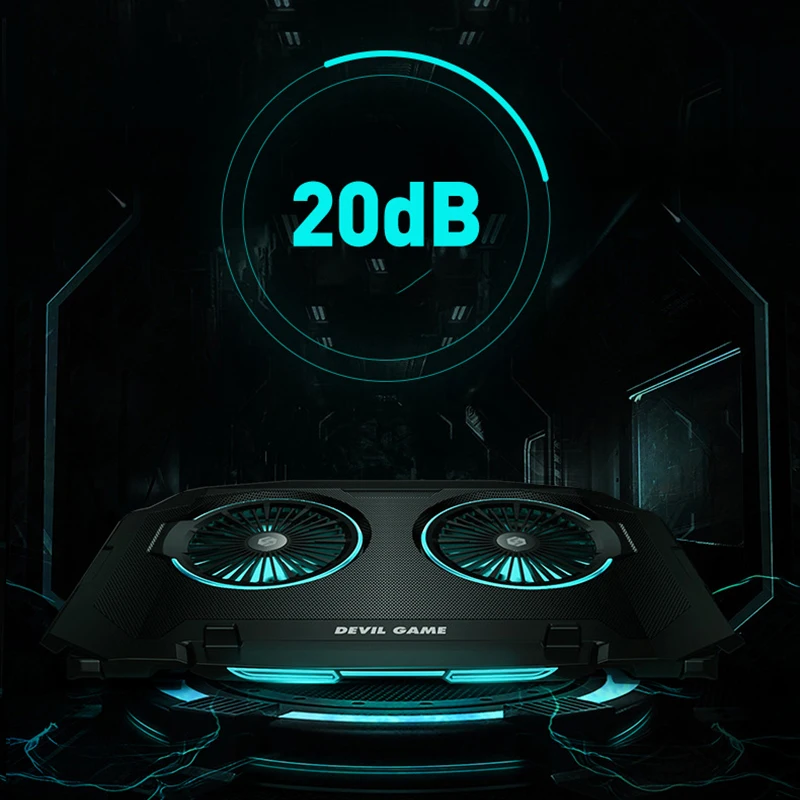 Hot sale 2 fan Adjustable gaming Laptop cooling pad Stand notebook cooler without noise