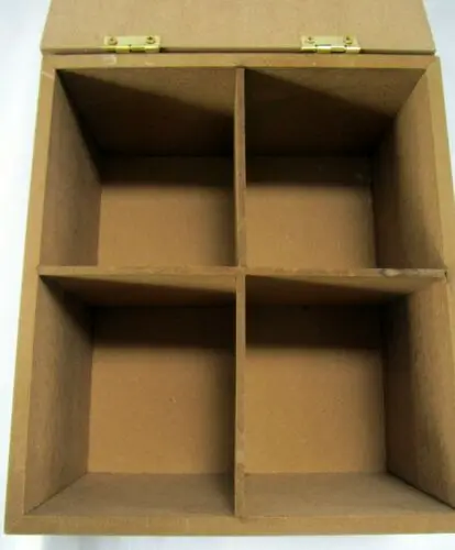 Antique wooden tea bag storage gift organizer box custom design 4 compartment  with gold leaf paint