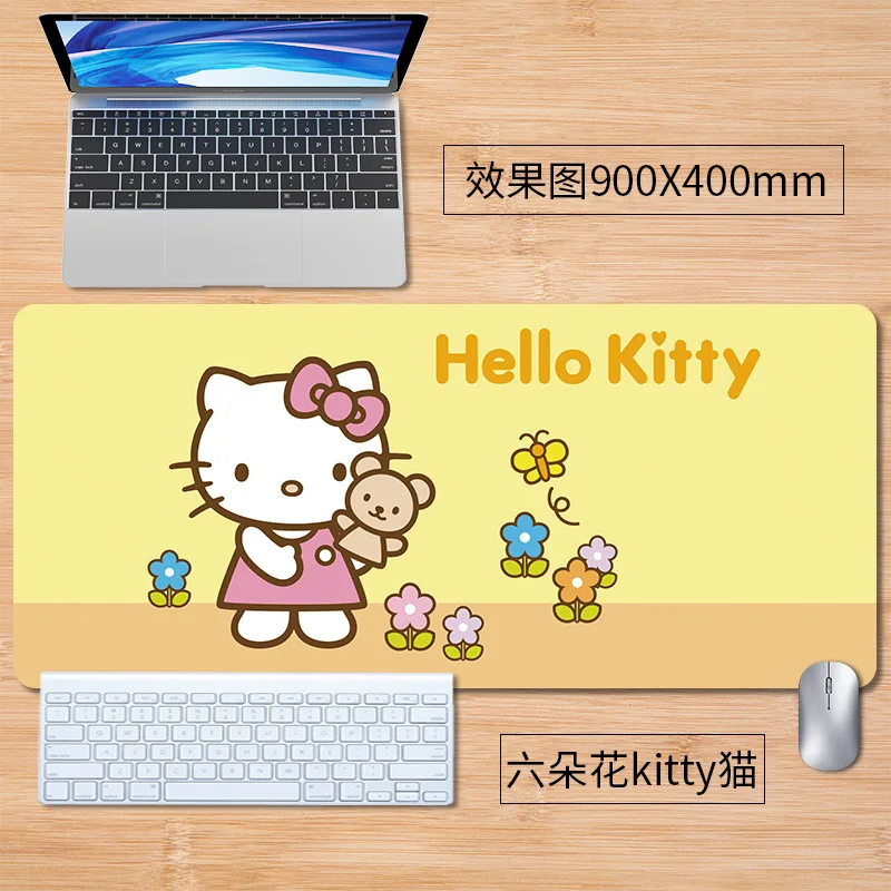 300*800*3mm Hello Kitty Cat Xxl Gaming Mouse Pad Cute Mousepad Computer Accessories Laptop Gamer Pad