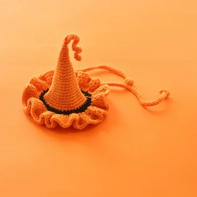Halloween Pet Costume Hand Knitting Collar Scarf Hat For Dog Cats Small Animals Apparel