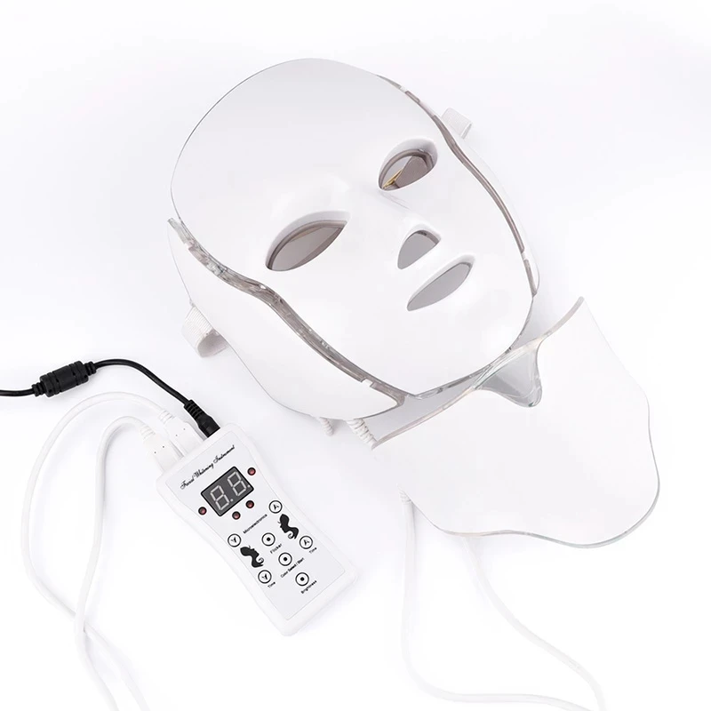 2022 Best Quality PDT Photon Facial And Neck Skin Care Light Beauty Therapy 7 Color LED Face Mask