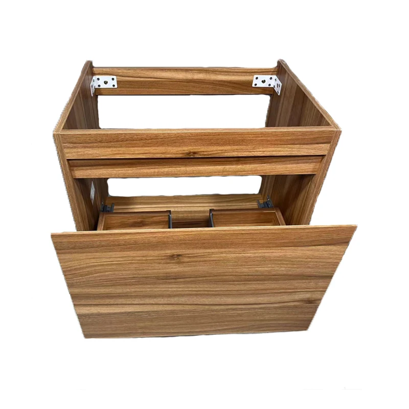 Minimalist slate wall mounted bathroom cabinet vanity with drawers and mirror for apartment hotel