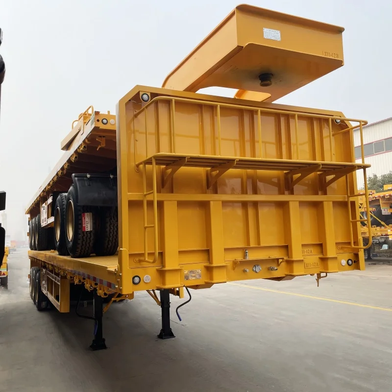 Low Bed Semi Trailer 40 Ft 3 Axles Flatbed Container Semi Trailer Skeleton Semi Trailer Container Chassis