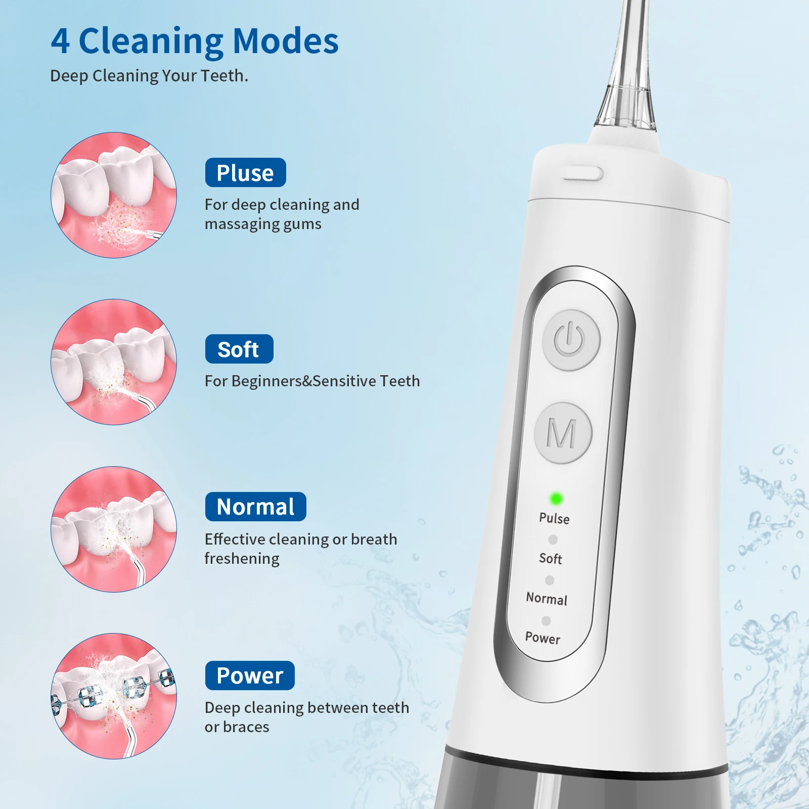 Water Pick IPX7 Waterproof Rechargeable Cordless Electric Portable Jet Teeth Cleaning Dental Floss Oral Irrigator Water Flosser