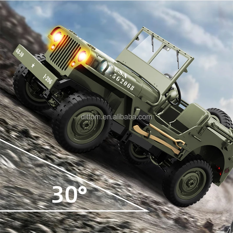 Военный джип-автомобиль 1/10 Willis имитация многоцелевого внедорожника со светодиодными лампами