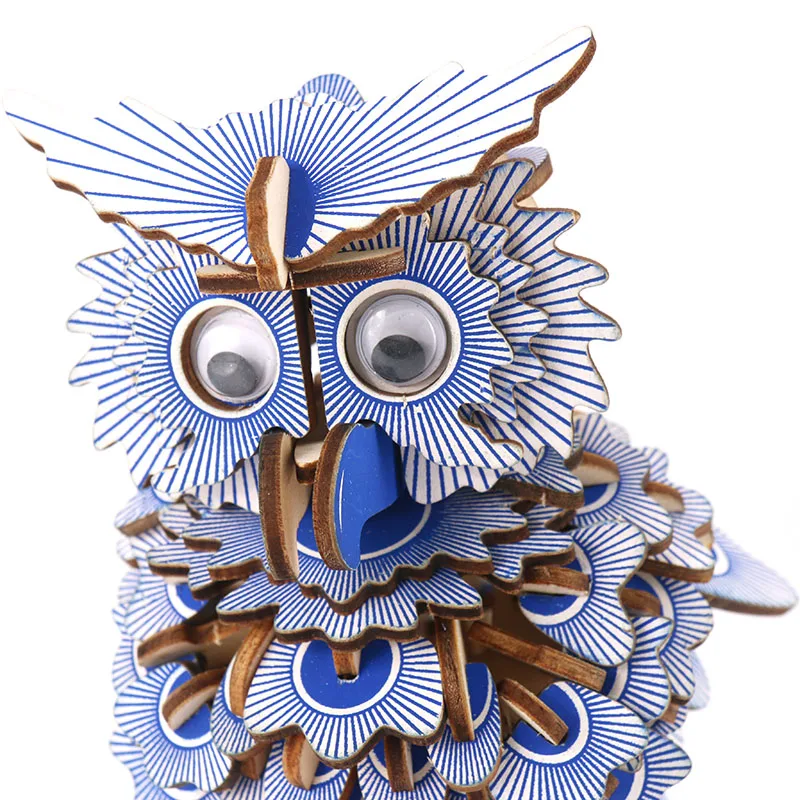 Jigsaw Puzzle Assembly Model Educational Toy Wooden Puzzle Animal Craft Puzzle Colorful Owl DIY 3D 2 Sheets/set 7KG/6.6KG 142pcs
