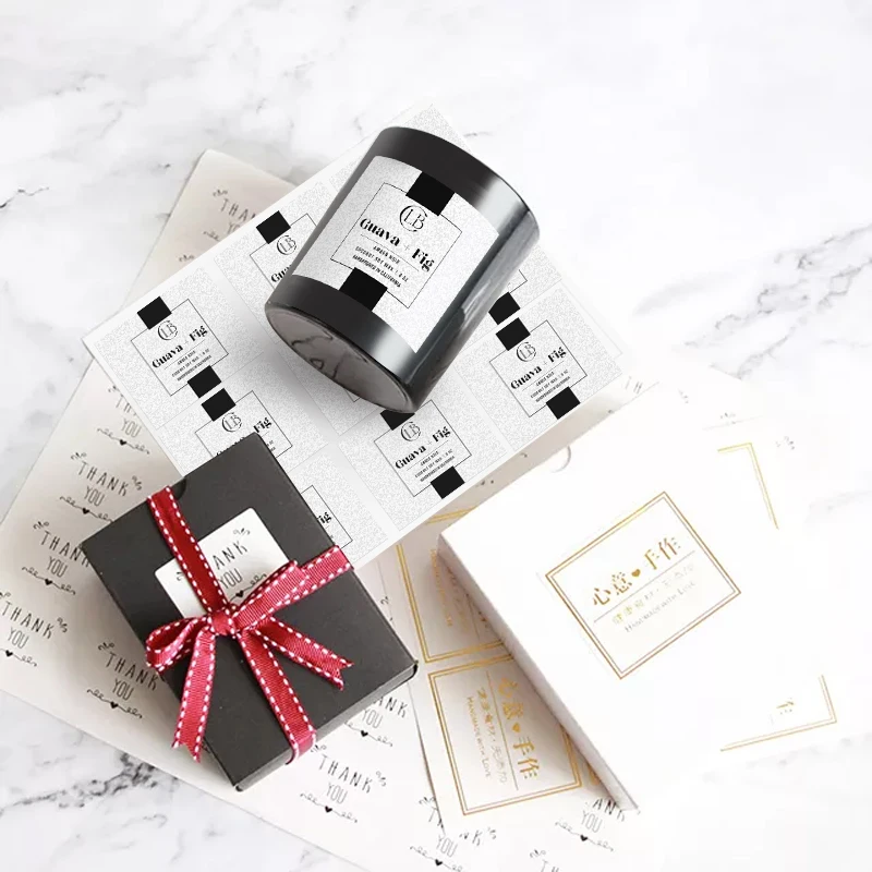 Custom wholesale label sticker candle wine die cut label vinyl pvc adhesive sticker waterproof packaging labels for bottles