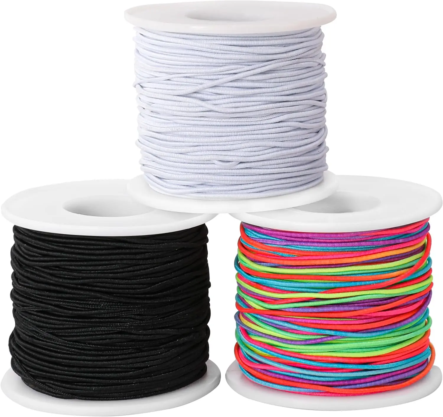 1mm 100m/109 yards Elastic String Stretchy String for Bracelet Making Rainbow Bracelet String Elastic Cord,TLX0188