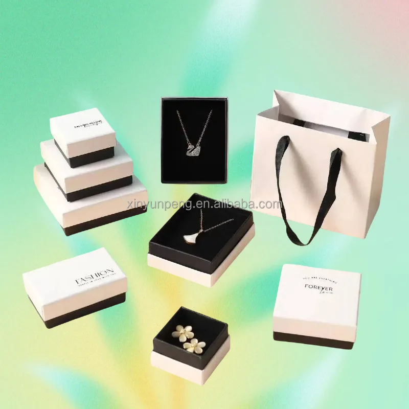 Yunpeng spot wholesale Tiandi cover jewelry box ring necklace packaging printing box custom your LOGO jewelry packaging box