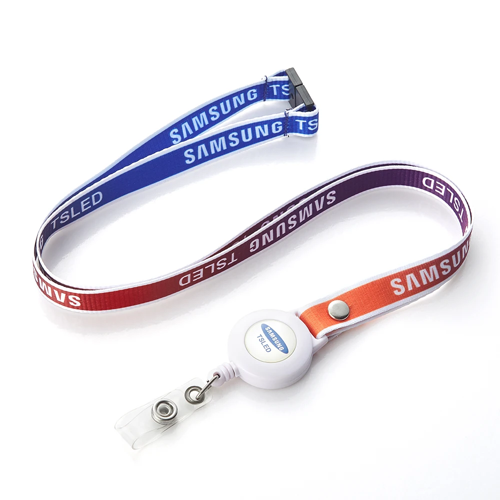 
Dye sublimation yoyo lanyard with adjustable retractable badge pull reel holder custom badge reel lanyards no minimum order 