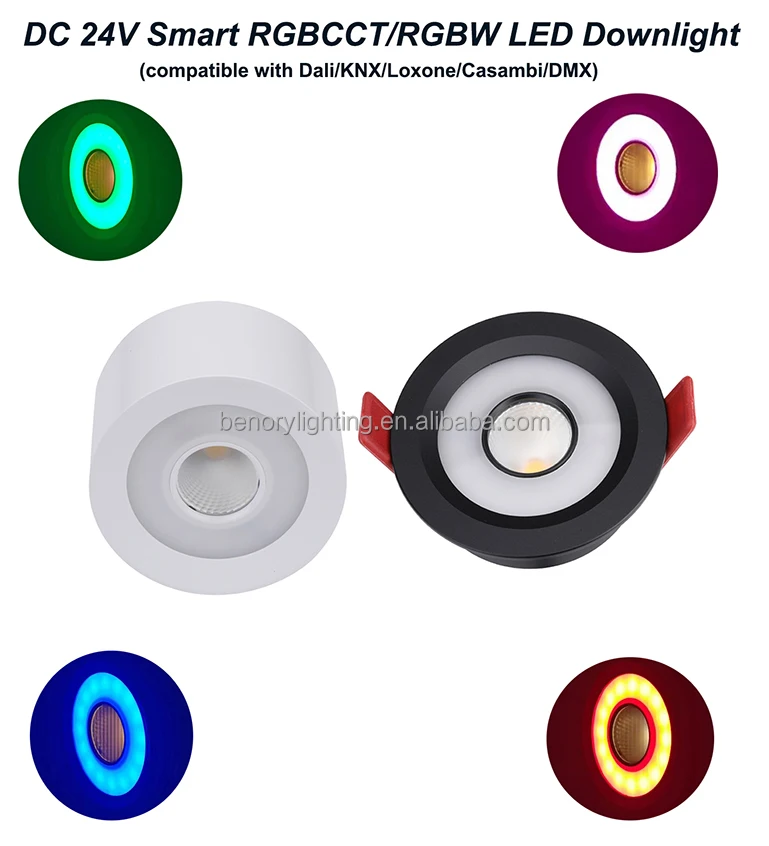 Умный потолочный Точечный светильник Benory 24 В KNX Loxone Dali PWM DMX Control dmx RGBCCT 2700-6500K