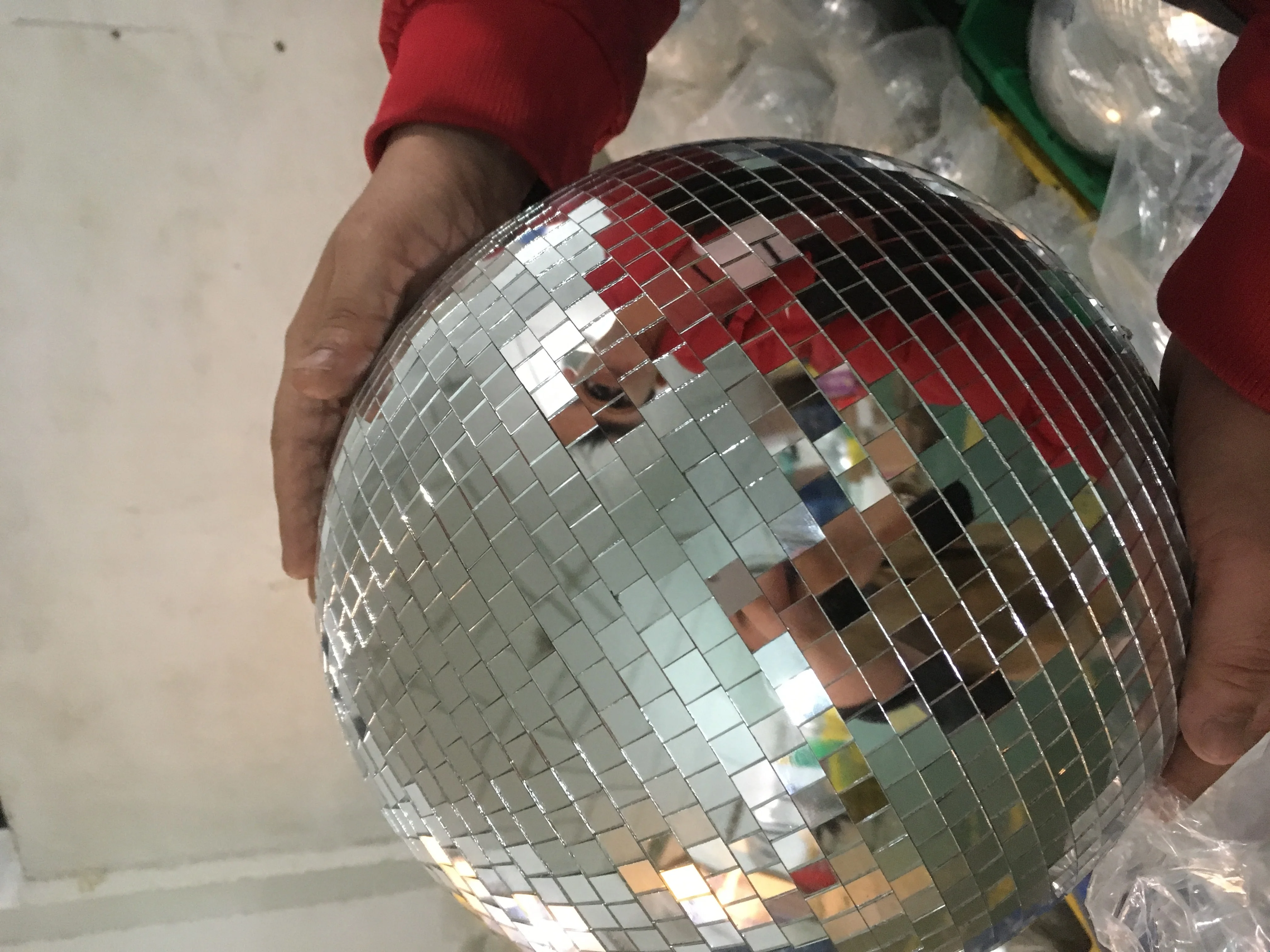 stage lighting lights 8 inch to 72 inch shiny silver color glass party disco light mirror balls