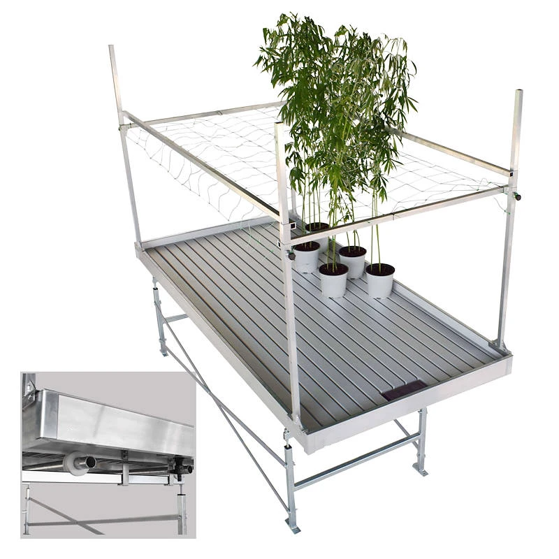 4x8ft Vertical Rolling Grow Racks Hydroponic Growing Tables With Adjustable Layers