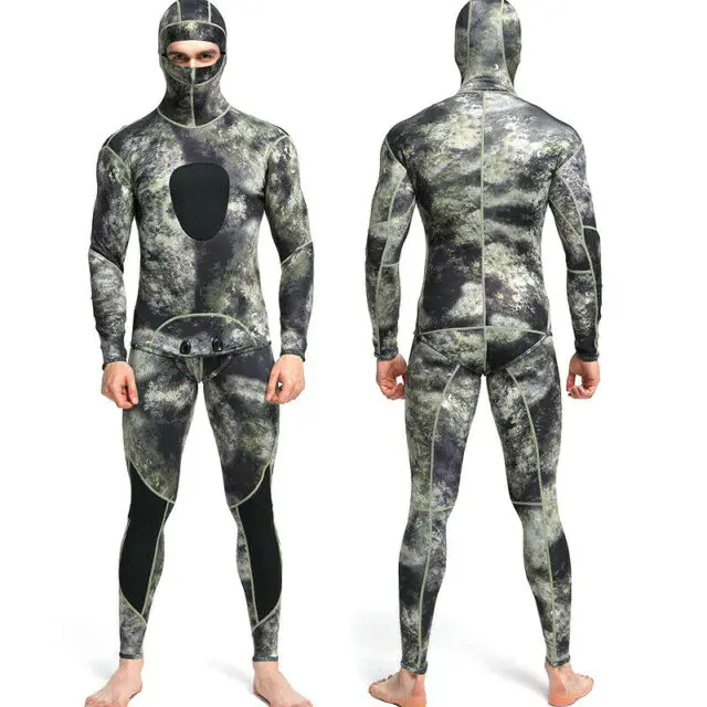 
Two Piece Spearfishing Wetsuit Camo Neopreme Men Diving Suit Snorkeling Semidry 7mm Mens Wetsuit 