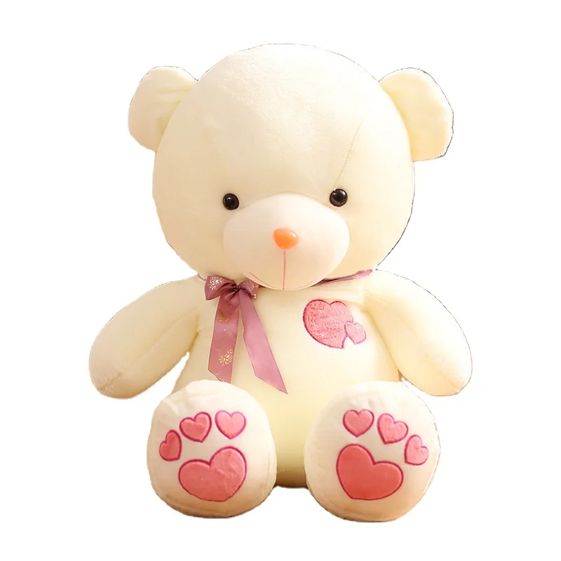 AIFEI TOY Couples Love embroidery Bears Plush Toy Heart to Heart Embracing Teddy Dolls for Girls