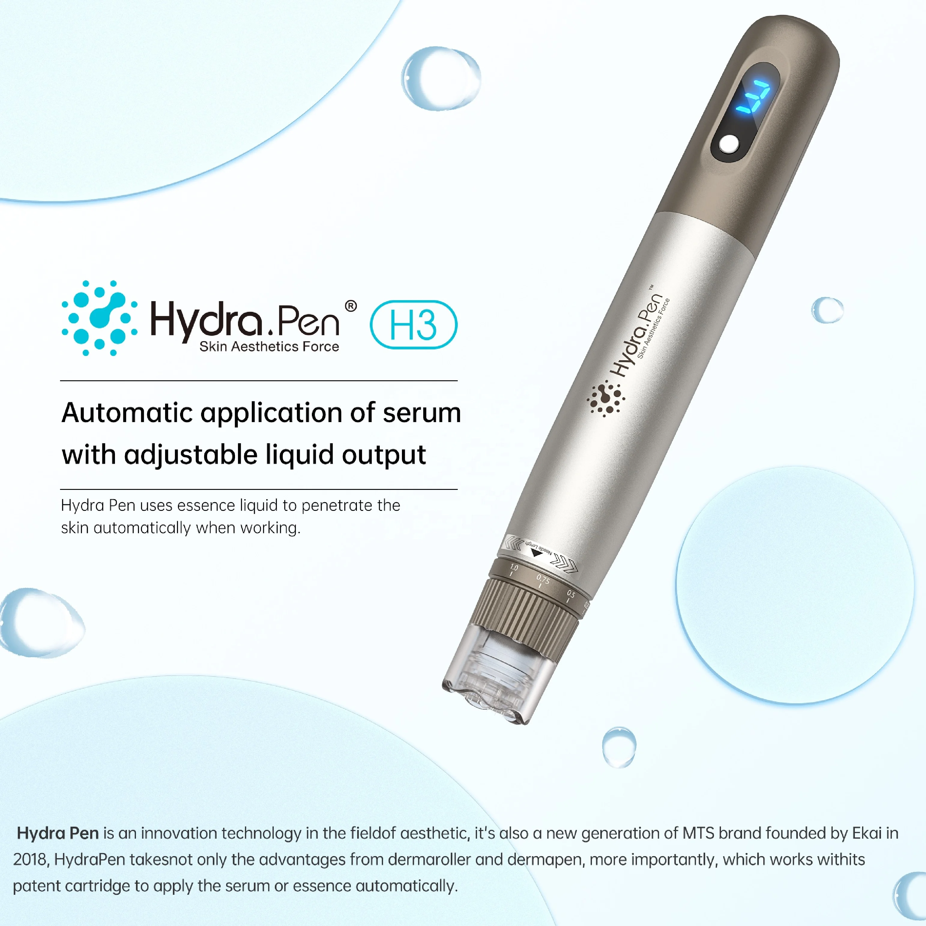 Новый mts Hydrapen H3 авто микро иглы Гиалуроновая кислота жидкий инжектор для омоложения кожи уход за кожей