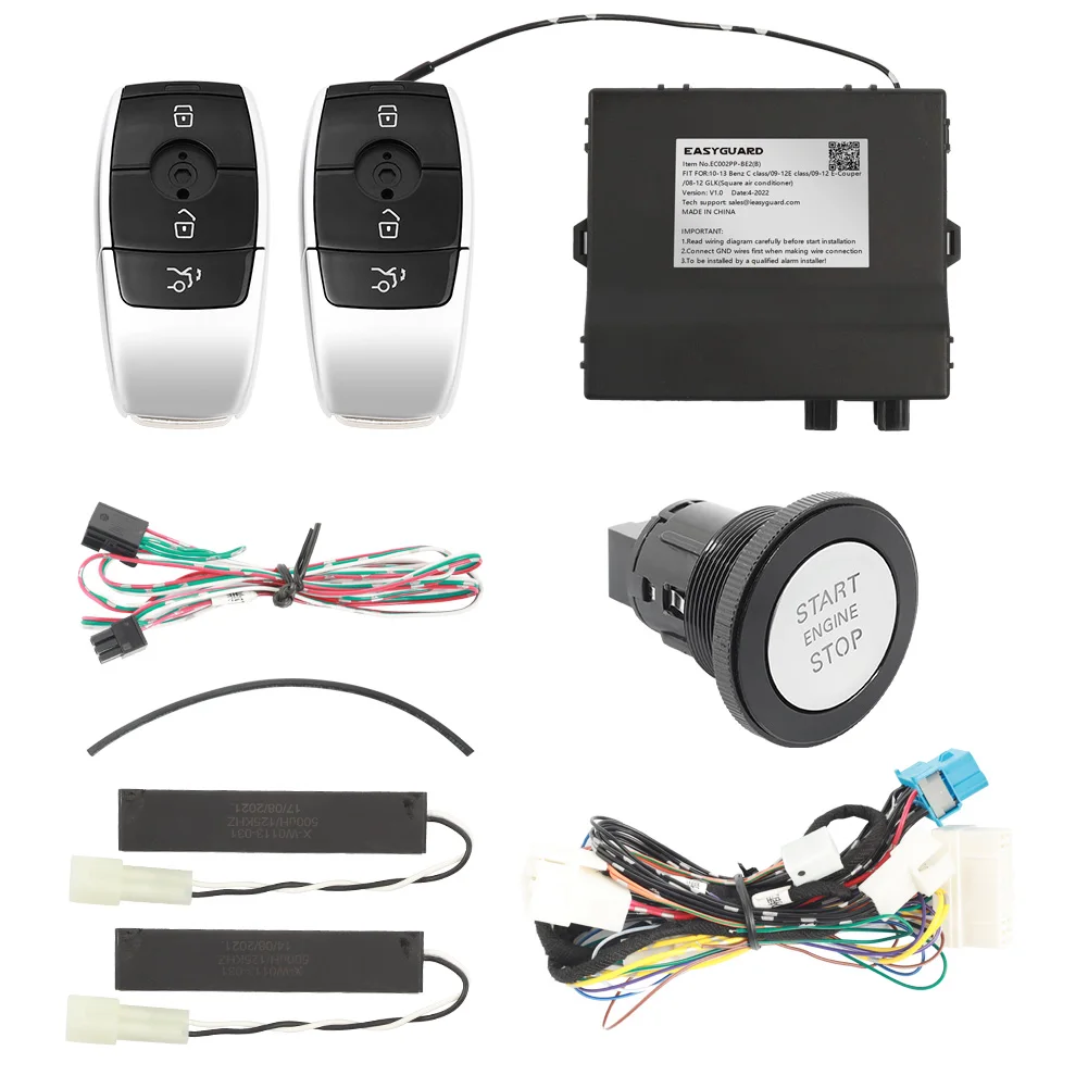 EASYGUARD semi plug play PKE car alarm system fit for 10-13 Benz C class W204/09-12 E class /09-12 E-Couper W207 /08-12 GLK X204