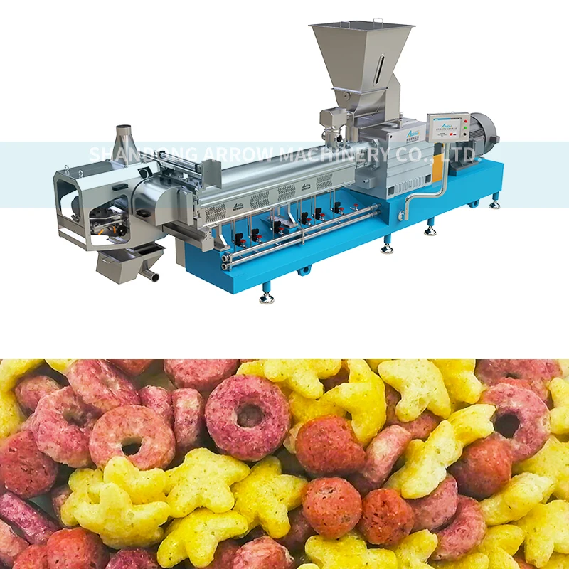 Shandong Arrow Full automatic machine to make Food Extruder breakfast cereal Cornflakes Production Making Line machinery