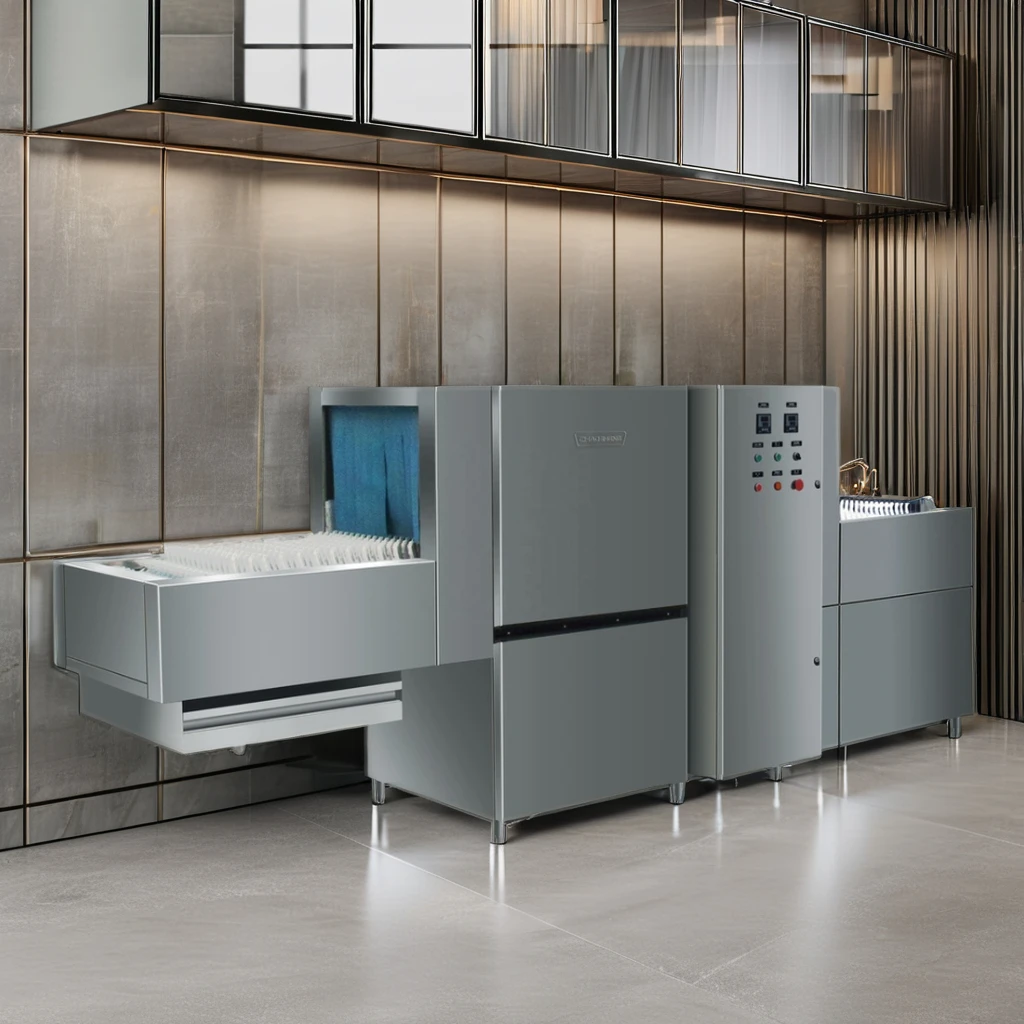 Commercial Large Flight Type Wash Dishes Machine Automatic Dishwasher With Dryer Independent Commercial Dishwasher