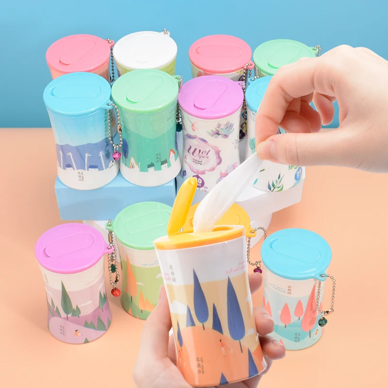 30pcs Mini Canister Cleaning Wet Wipes ODM OEM Daily Life with Sexy Tower Shape Adults Cotton Wipes