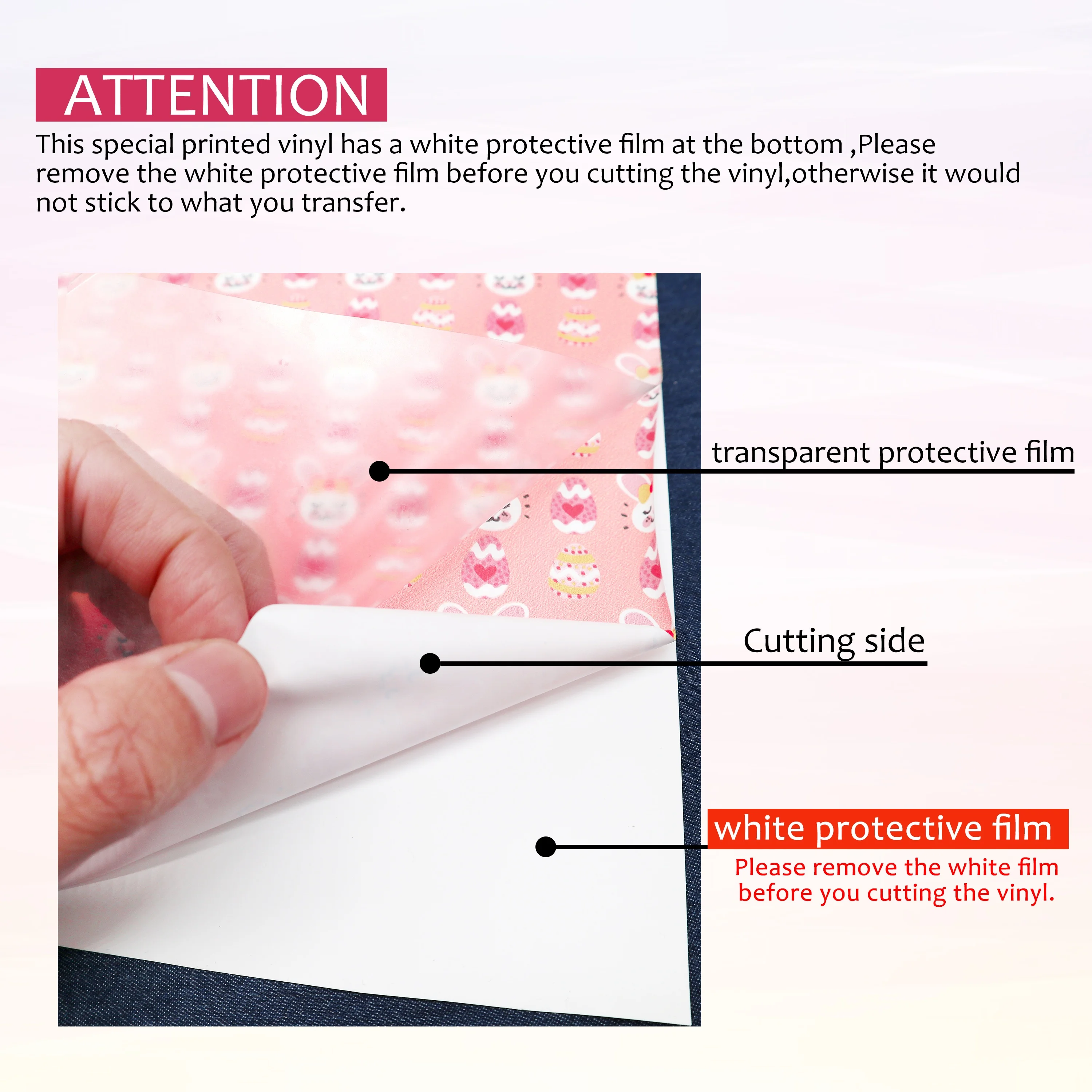 10inx5Feet Rolls Easter Color Eggs Bunny Printing PU Heat Transfer Film HTV Vinyl For Clothing T-Shirts