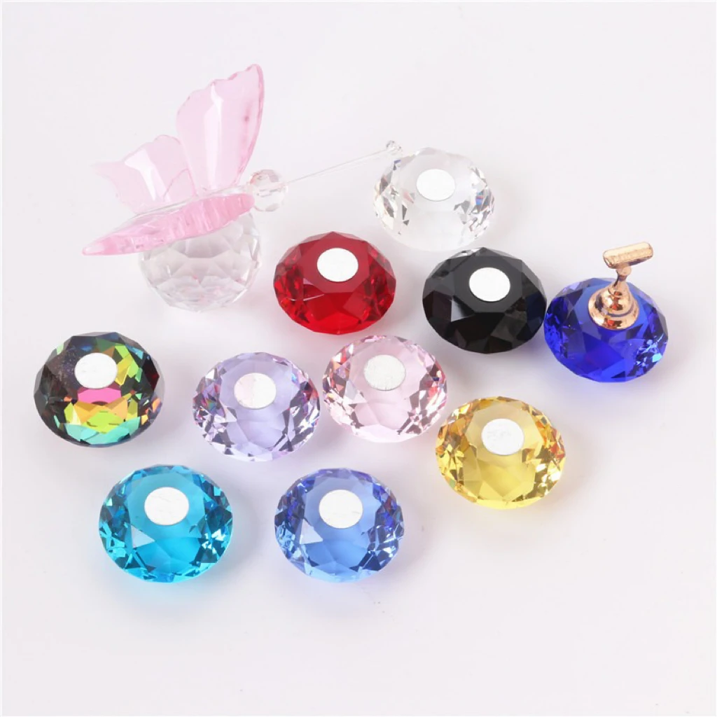 Nail Stand for Nail Art Crystal Base Holder Magnetic False Acrylic Fingernail DIY Nail Art Display