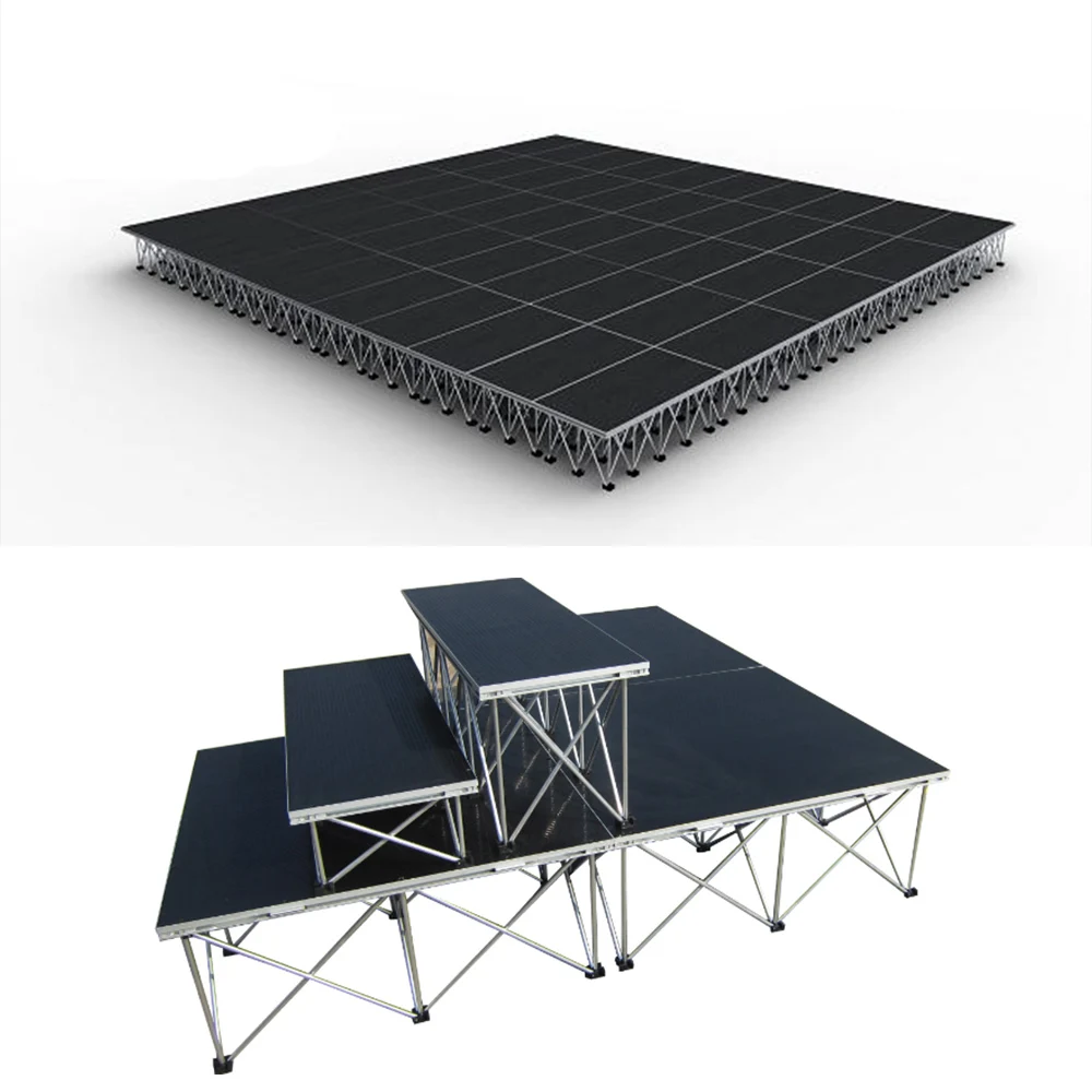 Stock ANYCASE Black 3x6ft Portable Church portable wedding concert acrylic stage platform For Rental